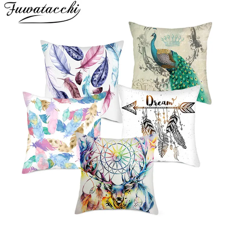 Красочные дизайнерские чехлы Fuwatacchi красивые декоративные наволочки с животными