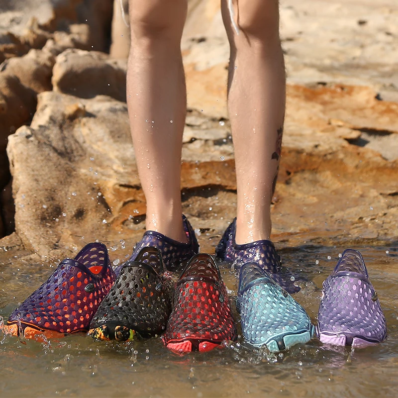 

Lovers Beach Shoes Jelly Transparent Barefoot Shoes Camouflage Sandals Breathable Comfortable Hole Shoes Multicolor Wading Shoes