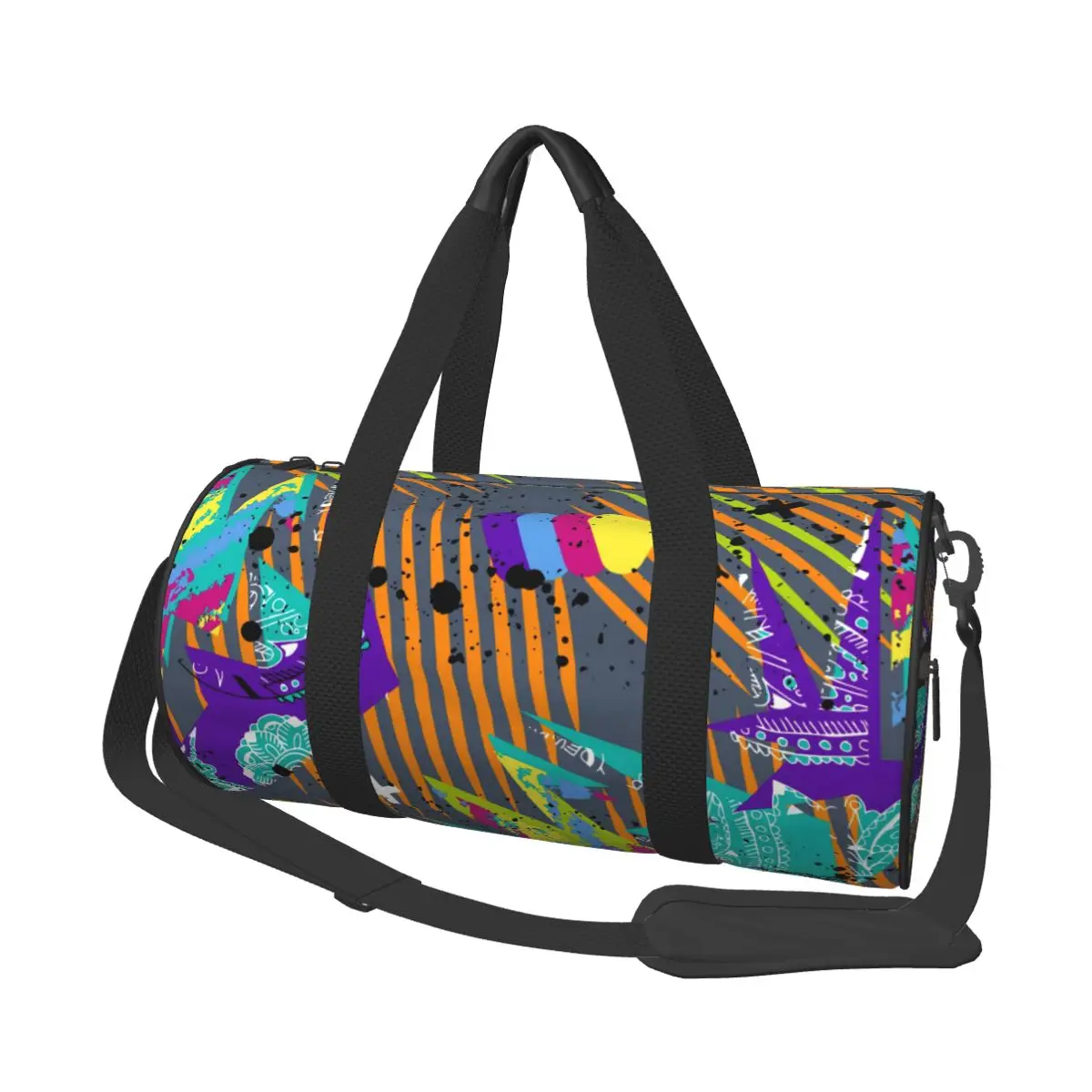 Дорожная сумка вместительный чемодан в горошек с геометрическим рисунком