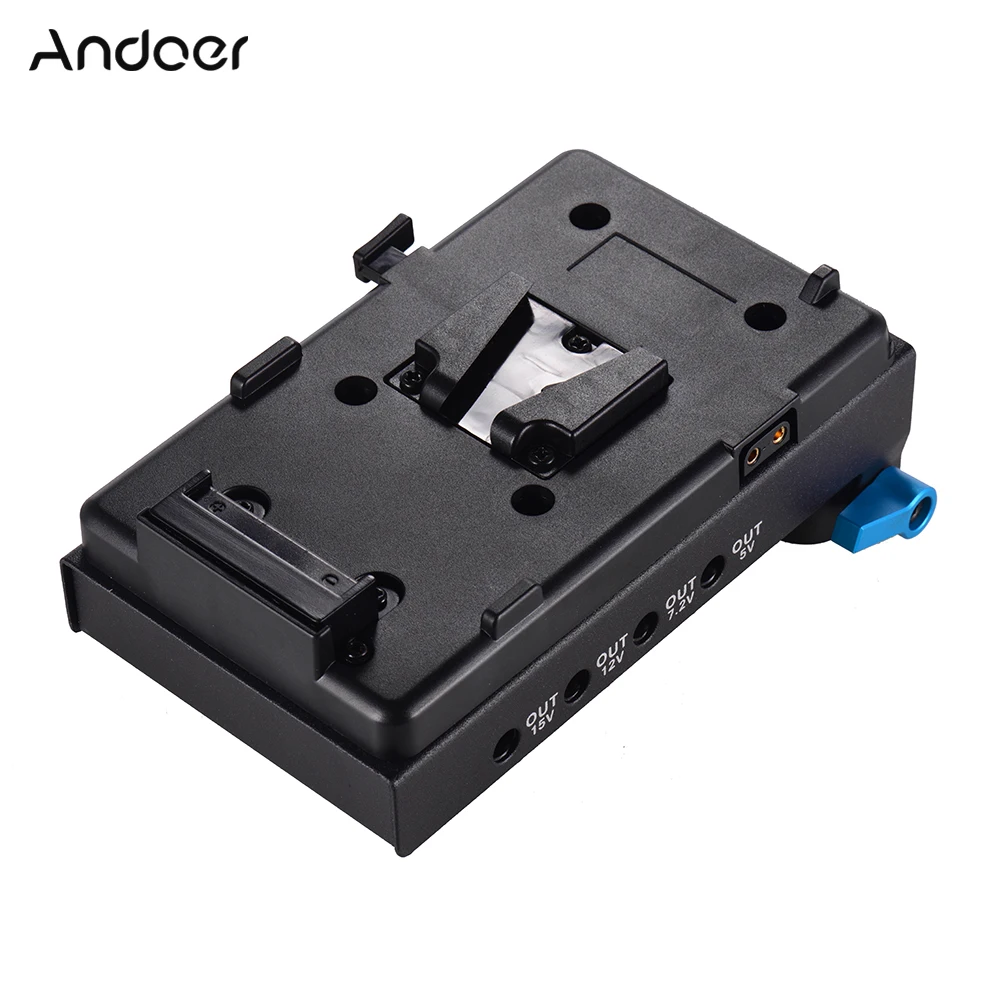 Andoer V Mount V-lock Battery Plate Adapter EN-EL15 Dummy Battery Adapter for BMCC BMPCC Nikon for Monitor