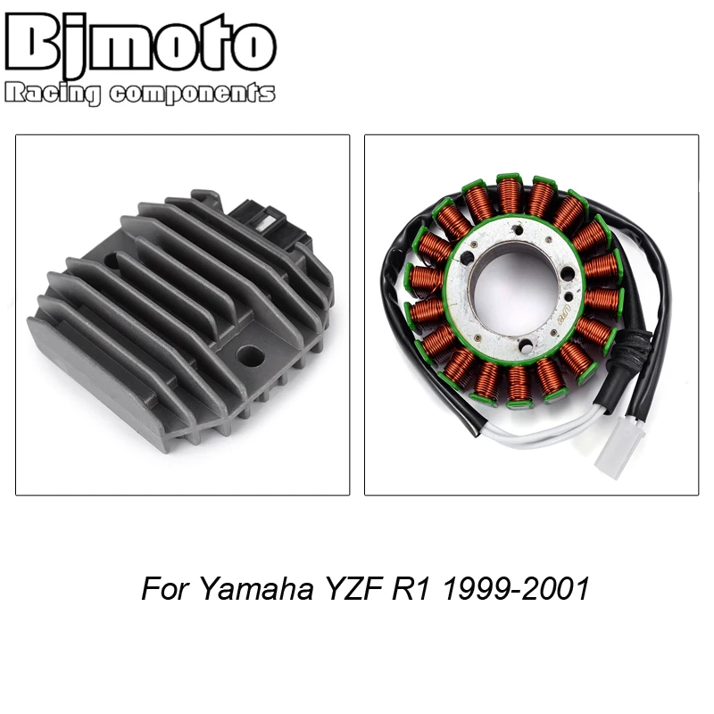 

BJMOTO Motorcycle Magneto Coil Stator+Voltage Rectifier For Yamaha YZF R1 1999 2000 2001