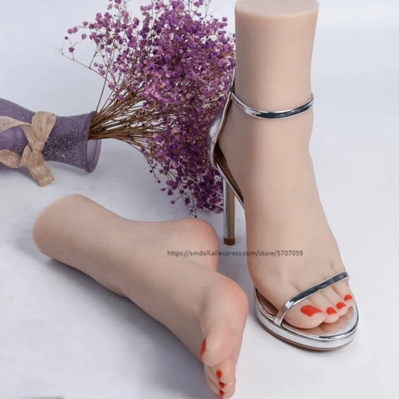 Одна пара силиконовых женских Манекен ножек Фетиш игрушка для ног дисплей носков