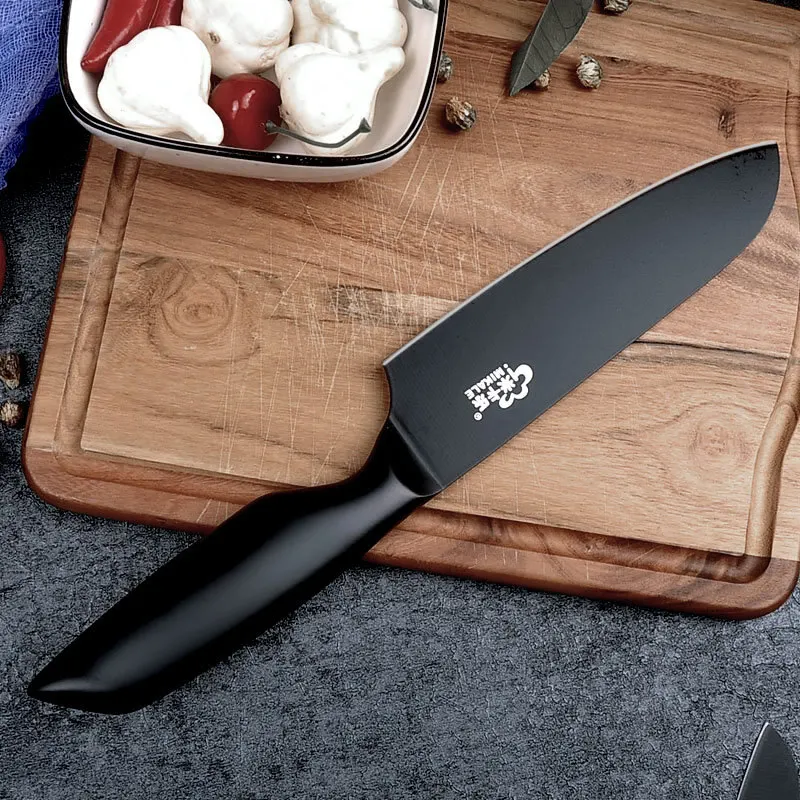 

Non-Stick Kitchen Knife Sets 4Cr14mov Stainless Steel Kitchen Chef Knives Set Nakiri Santoku Paring Knife 3 Pcs Set Cooking Tool