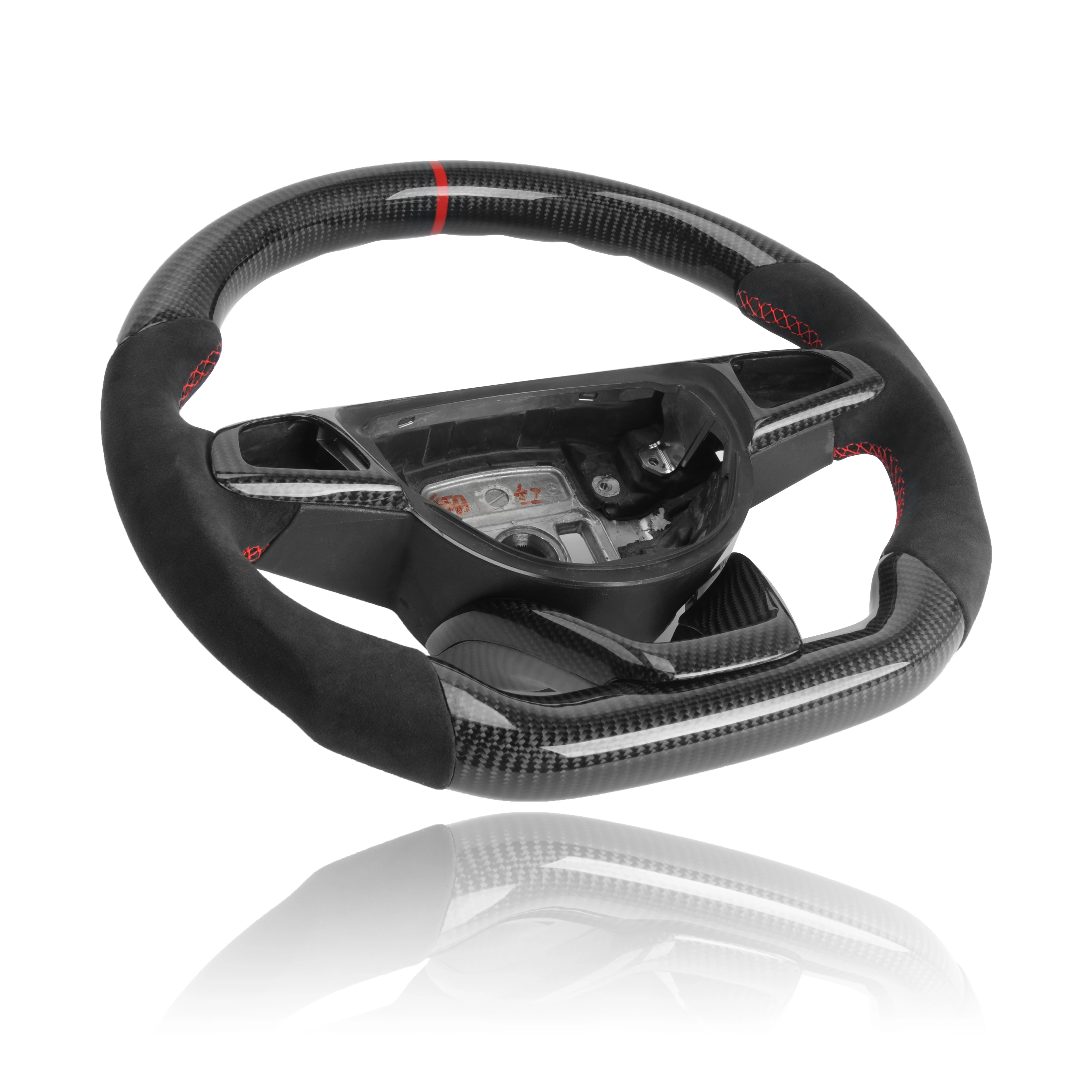 

Carbon Fiber Steering wheel assembly with vibration Button frame + trim For Mercedes Banz CLA 250 AMG CLA 45 4MATIC