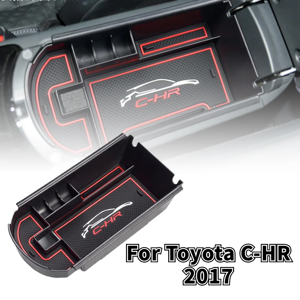 

For Toyota C-HR 2017 Car Interior Decoration Console Armrest Container Storage Box Armrest Auto Tidying Coin