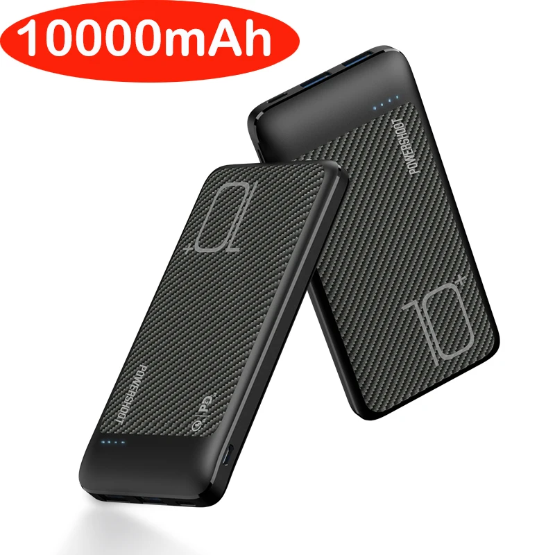 

Slim Power Bank 10000mAh 18W QC PD 3.0 Fast Charging Powerbank 10000 mAh External Battery Charger For iPhone 12 Xiaomi Mi Huawei