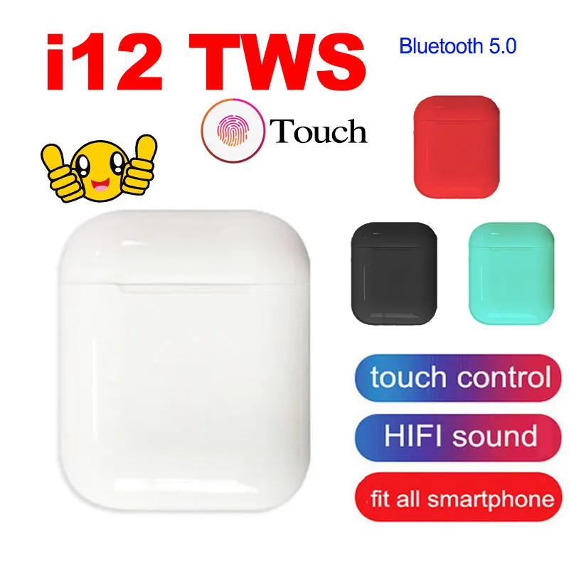 TWS беспроводные наушники I12 с сенсорным управлением Bluetooth 5,0 3D Super Bass Pods наушники для iPhone Xiaomi смартфон