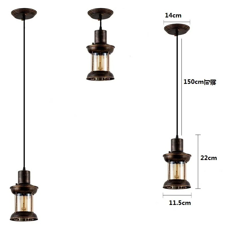 

Loft Industrial Style Iron Lampshade Vintage Kerosene Chandelier Nostalgic Decorative Lamp Cover