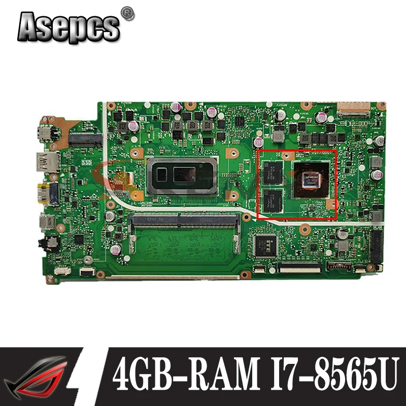 

Motherboard For asus VivoBook 15 X512 X512FB-AP1203T X512F F512F X512FB X512FF X512FJ Laptop Mainboard 4GB-RAM I7-8565U V2G-GPU
