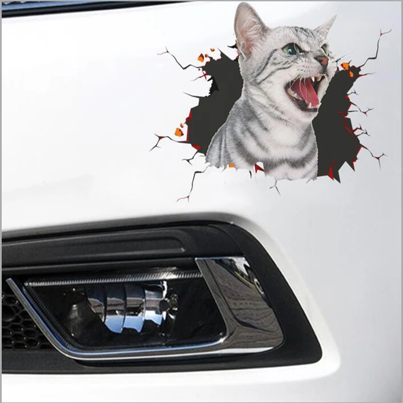 3D моделирование милый кот личность креативный автомобиль стикер собака стекло