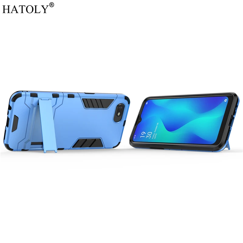 For OPPO Realme C2 Case Rubber Robot Armor Protective Shell Hard PC Back Phone Cover for |