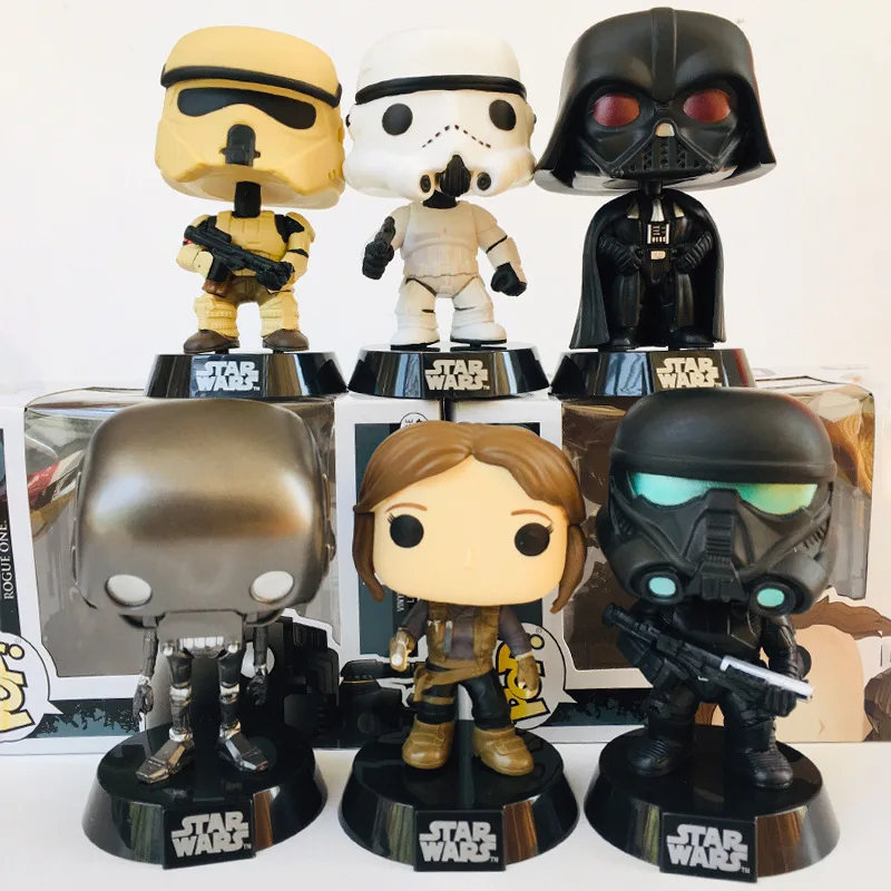 Funko pop star wars ручная эмалированная анимационная модель марионетки черно белые