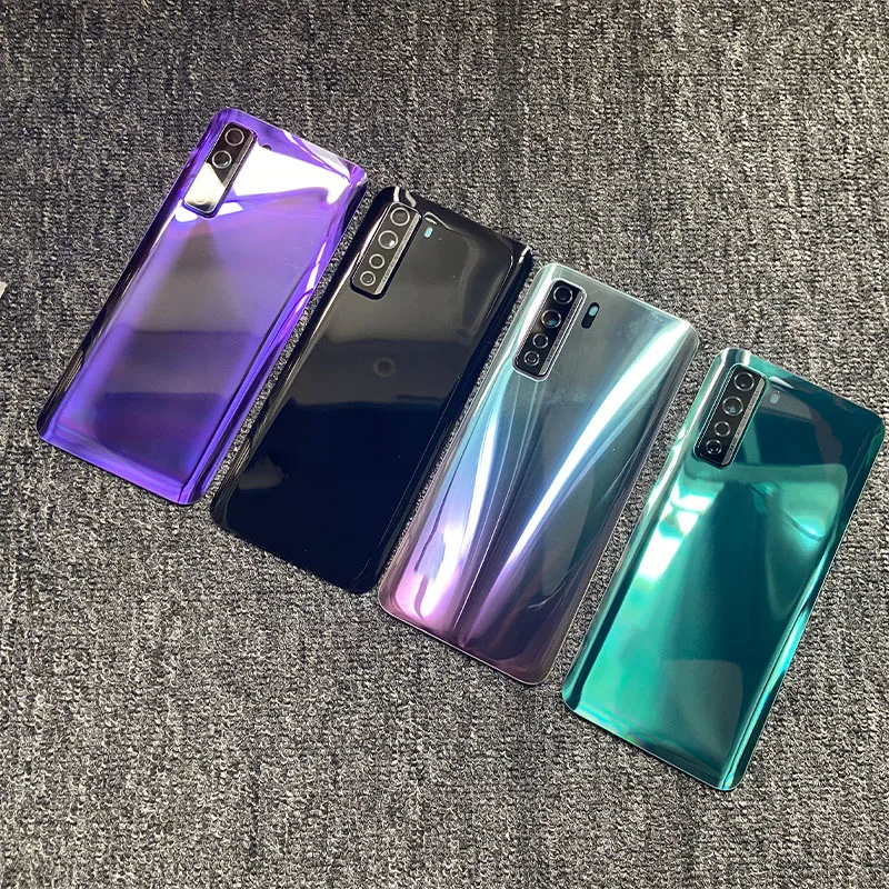 Задняя крышка батарейного отсека для Huawei P40 Lite 5G стеклянная с объективом камеры