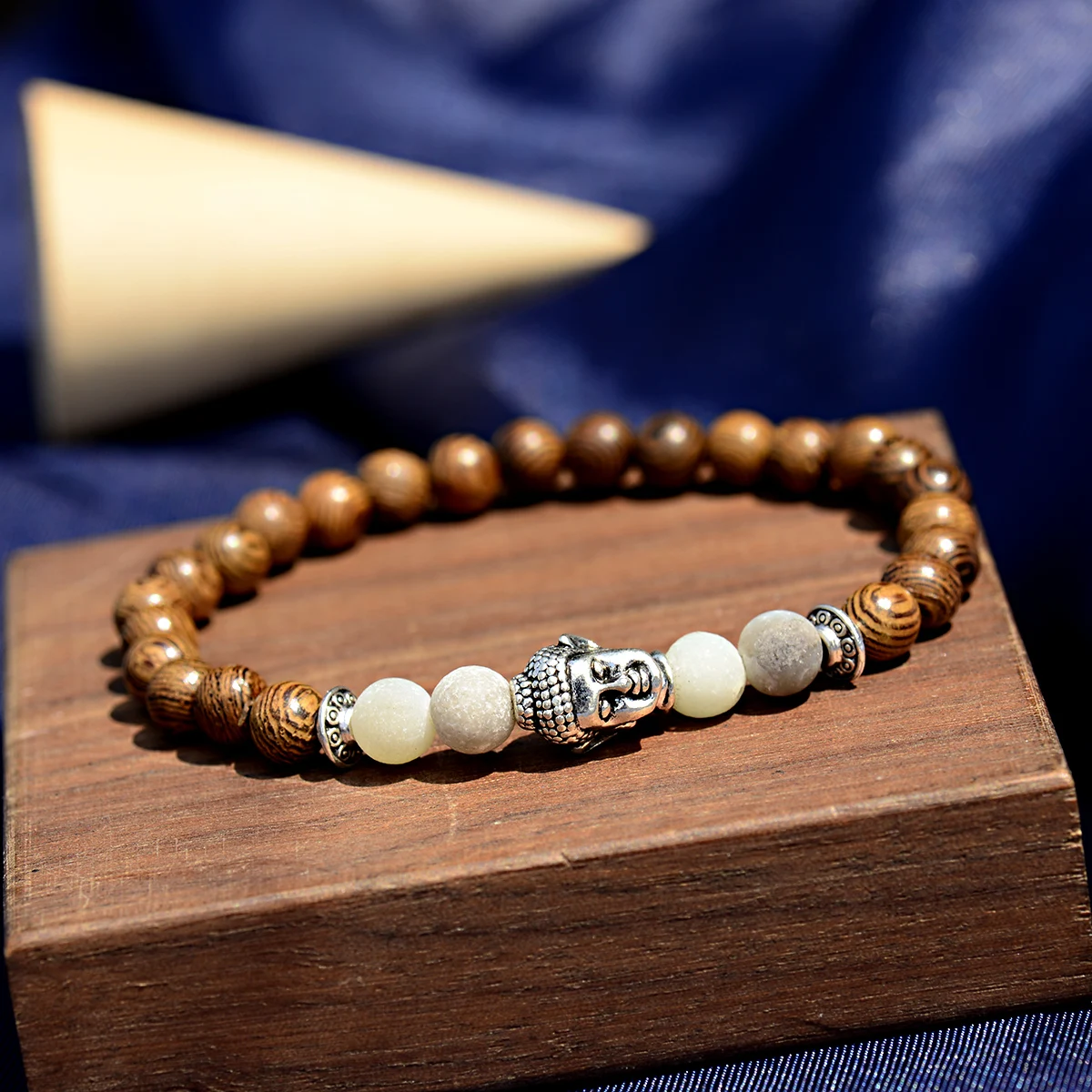 

Trend Men's Bracelet Natural Wood 6mm Elastic Beads Bracelet Chakra Yoga Wood Bead Bracelet For Men Jewelry Bileklik