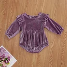 Детский бархатный комбинезон с длинным рукавом, на пуговицах