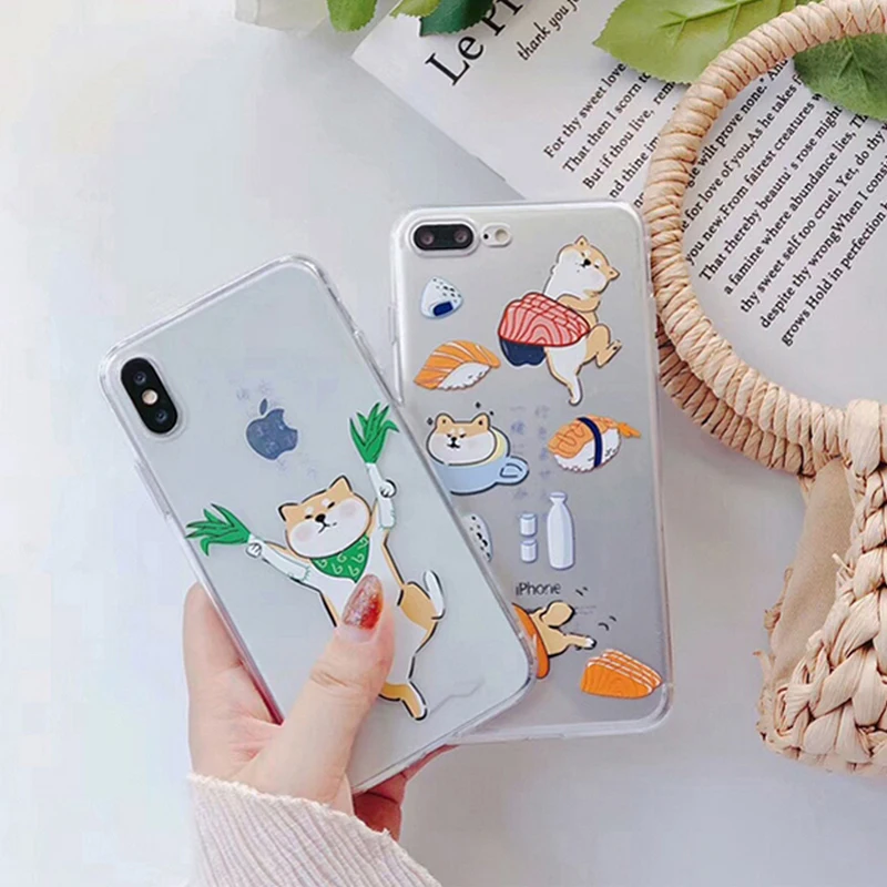 Милый прозрачный чехол для телефона с изображением собаки Шиба ину iPhone 11 Pro X XS Max XR