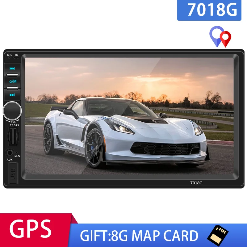 Автомагнитола 2DIN мультимедийный плеер с сенсорным экраном 7 дюймов MP5 Bluetooth USB/TF/FM |