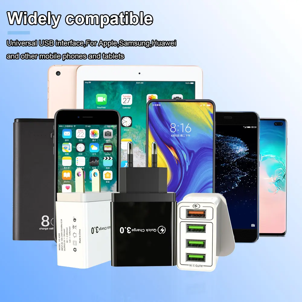 30 Вт Quick Charge 5V 3.1A QC 3 0 USB зарядное устройство для iPhone X 11pro Samsung A50 A30 Huawei Xiaomi Note 7 8