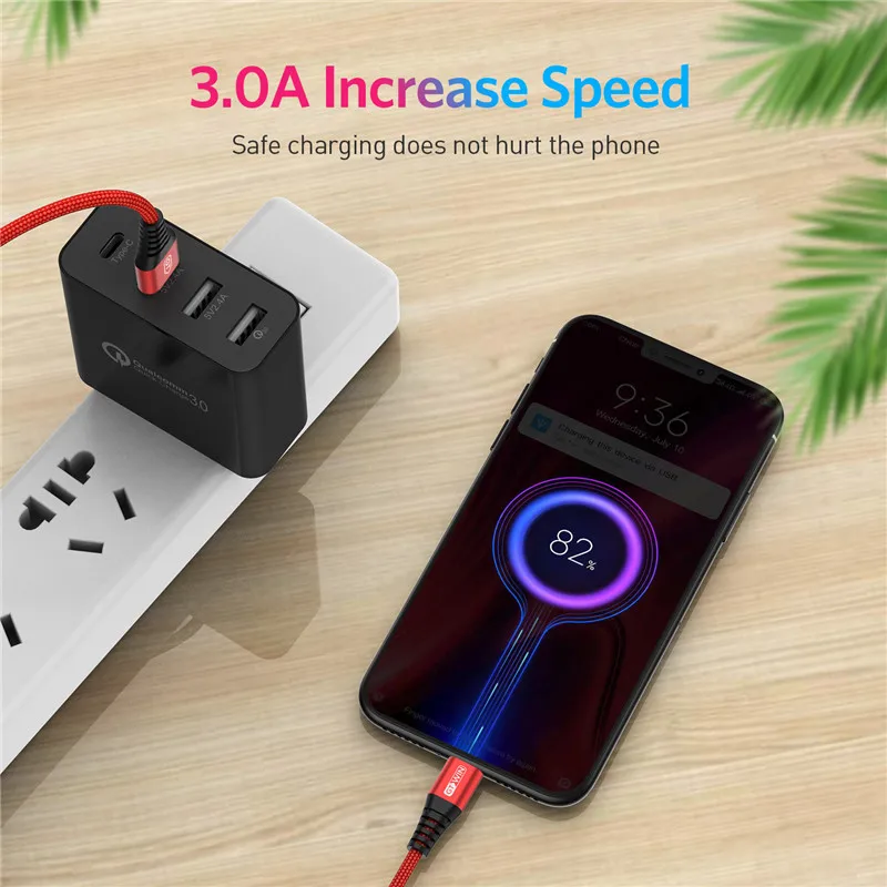 Кабель Micro USB GTWIN 3 А кабель для быстрой зарядки usb Samsung S7 Xiaomi Redmi Note 5 Pro зарядное