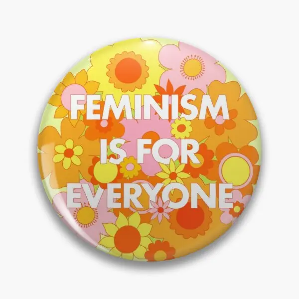 

Feminism Is For Everyone Groovy Floral P Soft Enamel Pin Gift Hat Funny Lapel Pin Badge Cute Cartoon Jewelry Clothes Fashion