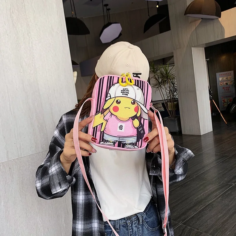 

Canvas Small Square Package Woman 2019 Printing Cartoon Picacho Personality Originality Joker Single Shoulder Satchel