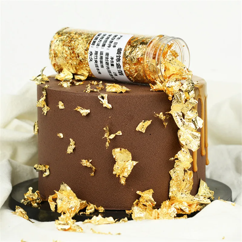 

1 шт., инструмент для украшения торта из золотой фольги 24 К, украшение из золотой фольги, товары для праздника, вечеринки, праздника, креативн...