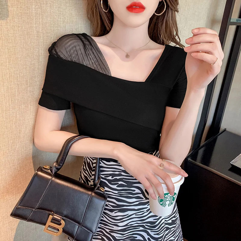 

summer new Short Slim short Sleeve T Shirts Women Sexy Tops Casual Woman T Shirts Tops 2021 women clothes y2k top