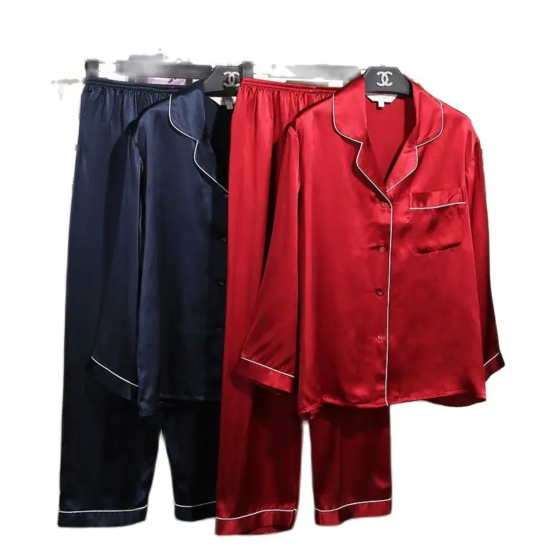 Шелковая пижама T77166 Женская домашняя одежда для сна из 100% шелка женские костюмы