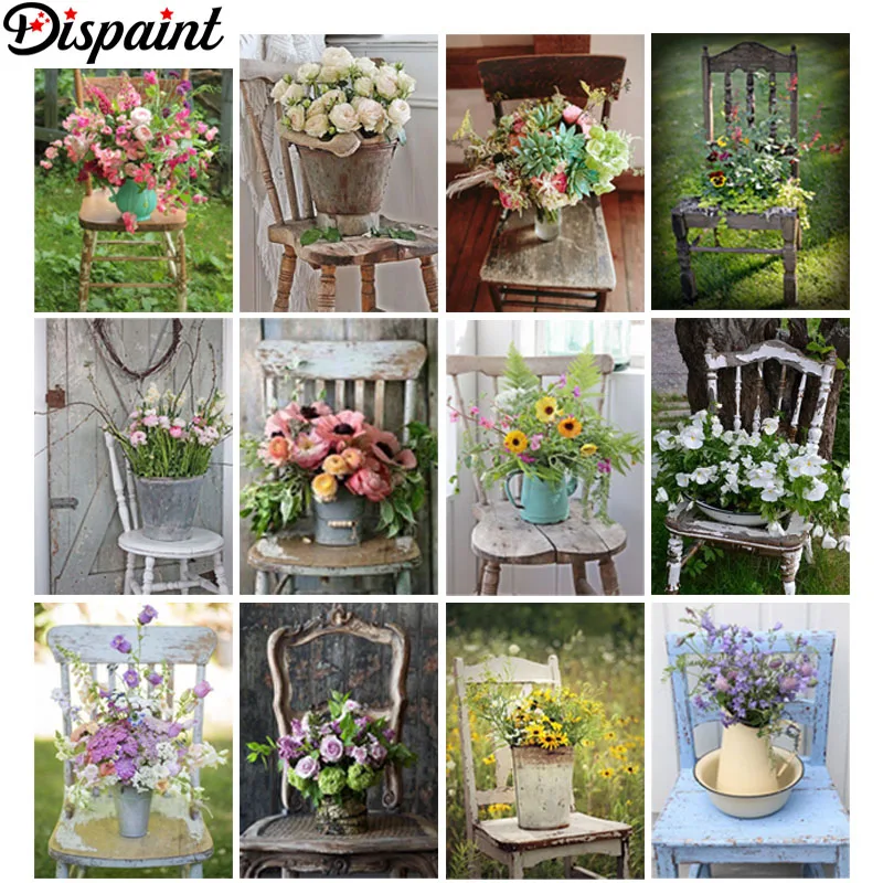 Набор для алмазной вышивки 5D Dispaint Цветочный стул сделай сам алмазная живопись