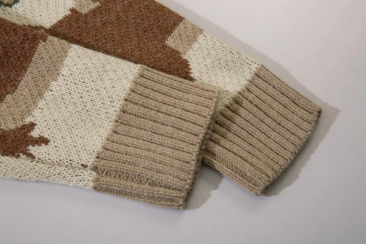 Свитер мужской осенне-зимний кашемировый теплый с принтом | Мужская одежда