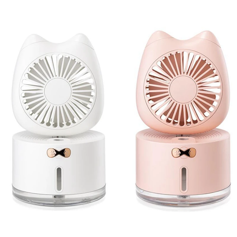

Home Car Wireless Cat 2 In 1 Fan Humidifier Mini Small Colorful USB Desktop Atomization Humidification