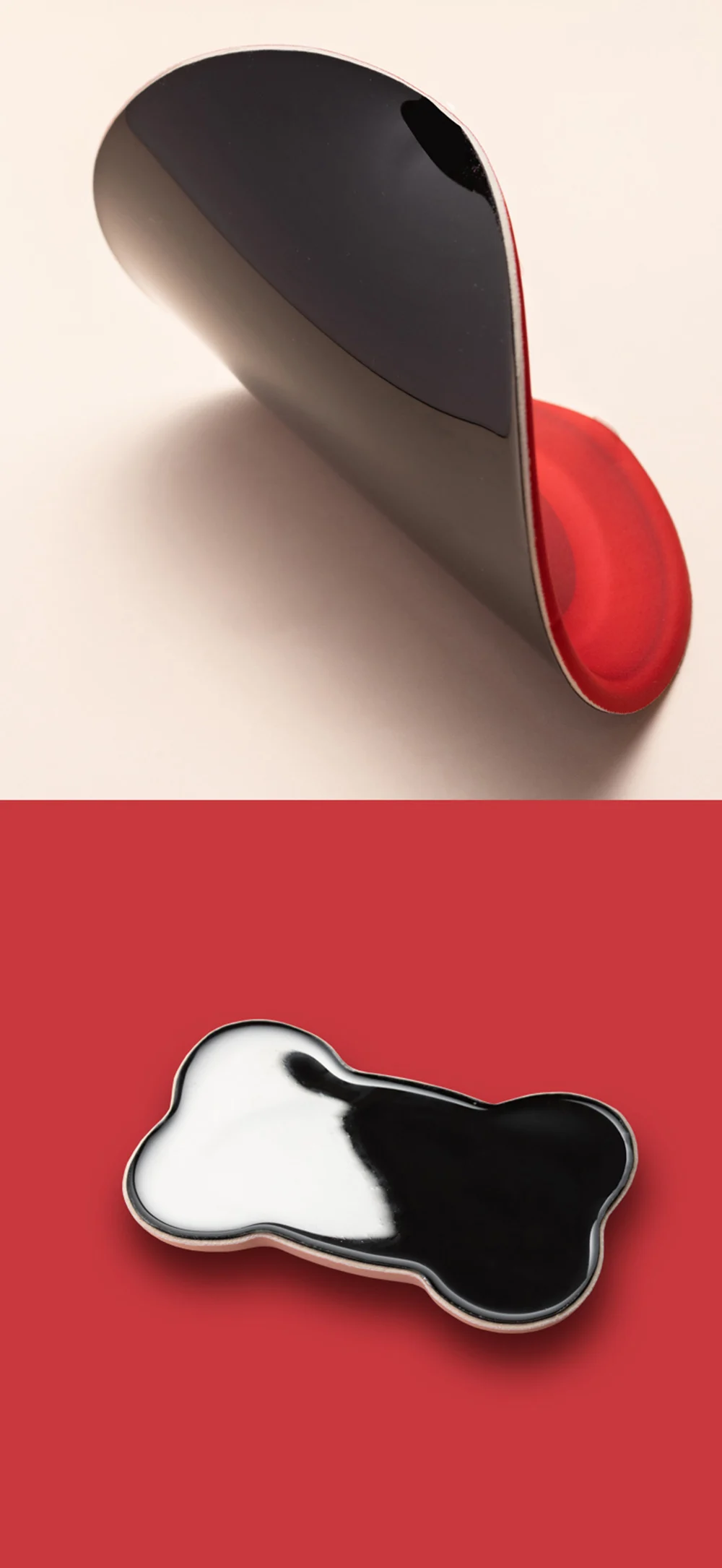 Собачьи кости дизайн красный круглый PU нескользящий Силиконовый коврик для мыши