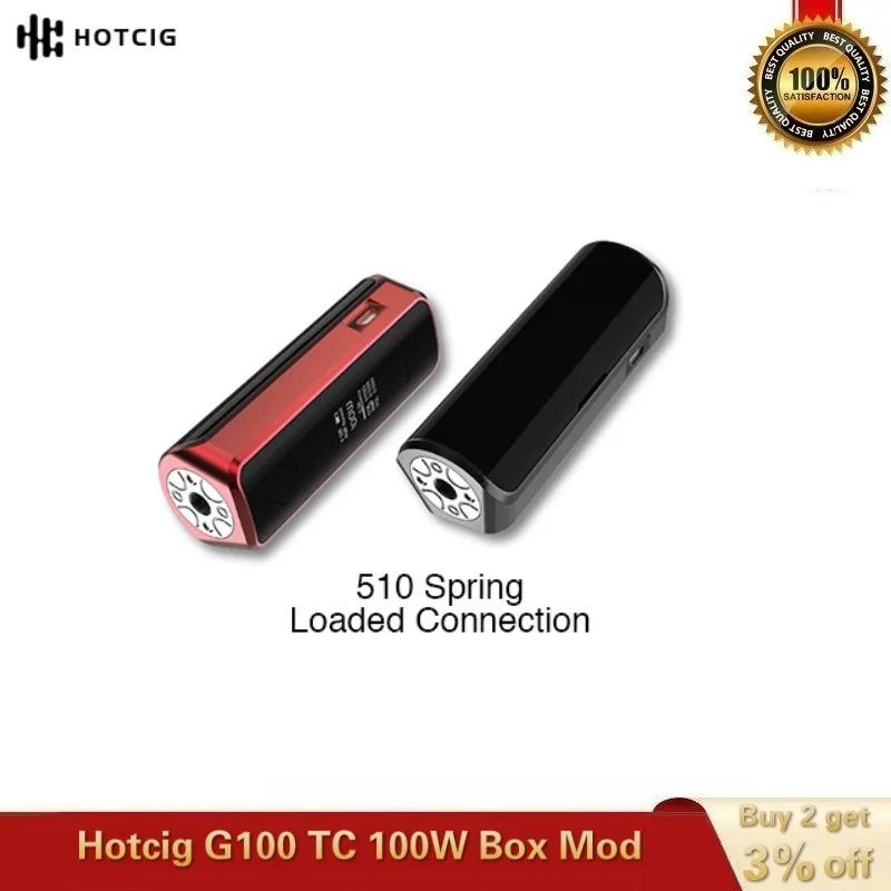 Оригинальный боксмод Hotcig G100 TC 100W с дисплеем 0 9 дюйма работающим от одной батареи
