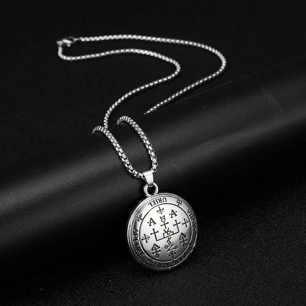 Fishhook Wicca ожерелье Античный Готический сигил Archangel Uriel цепь талисман амулет ангел