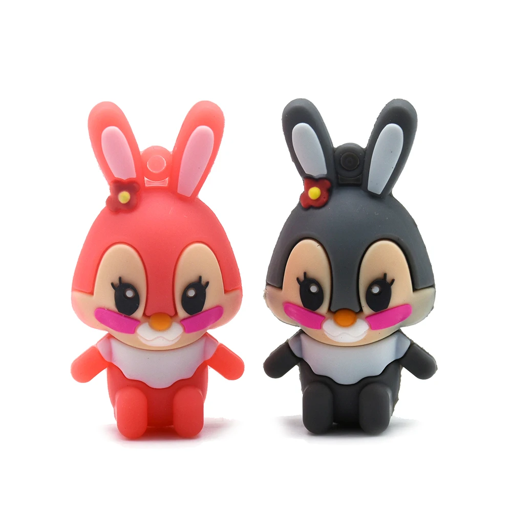 Usb флэш накопитель 128 Гб 64 ГБ 32 16 8 4 мультяшный usb флеш в форме кролика 256 розовый