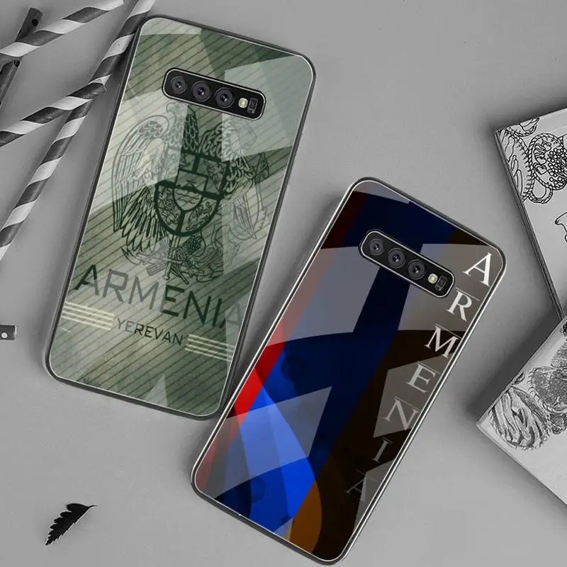 Чехол для телефона с флагом армянии закаленное стекло Samsung S20 Plus S7 S8 S9 S10 Note 8 9 10