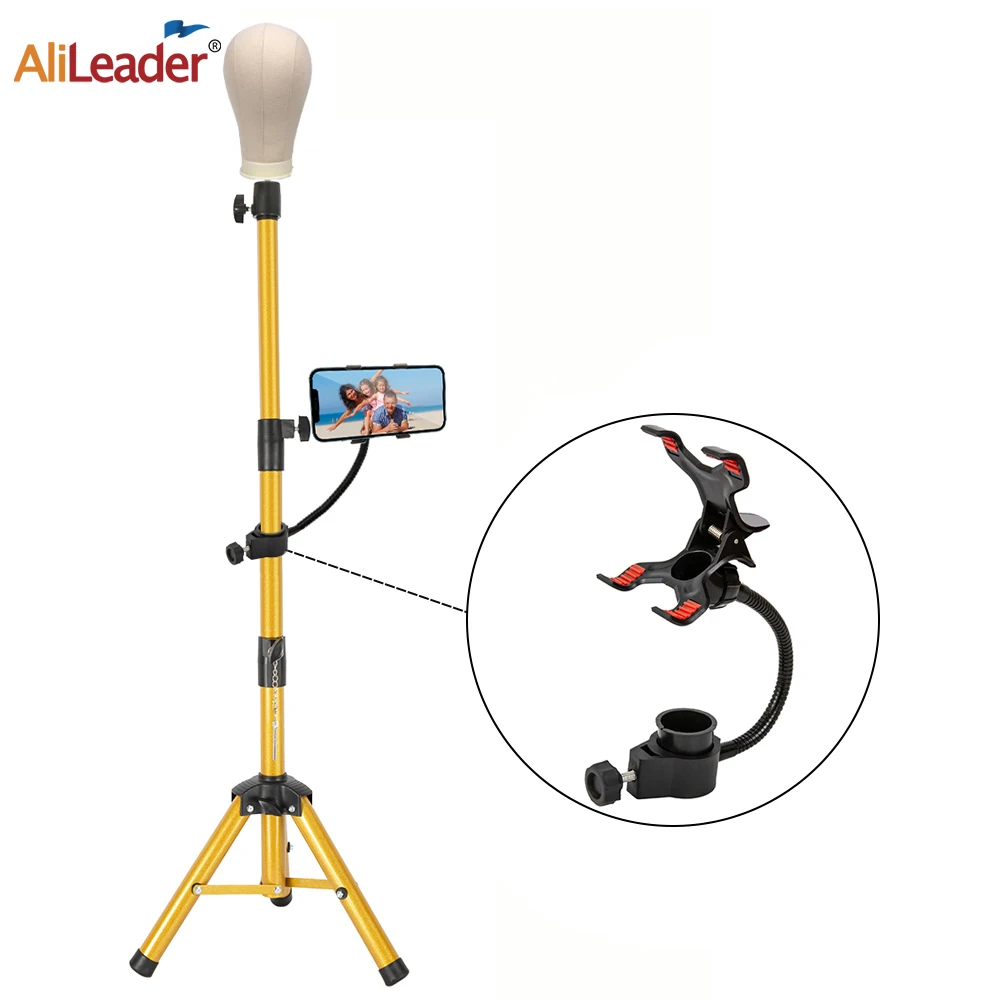 

AliLeader Wholesale Price Tripod Stand For Mannequin Adjustable Tripod Wigs Stand Holder Wig Making Tools Strong Stable 140CM