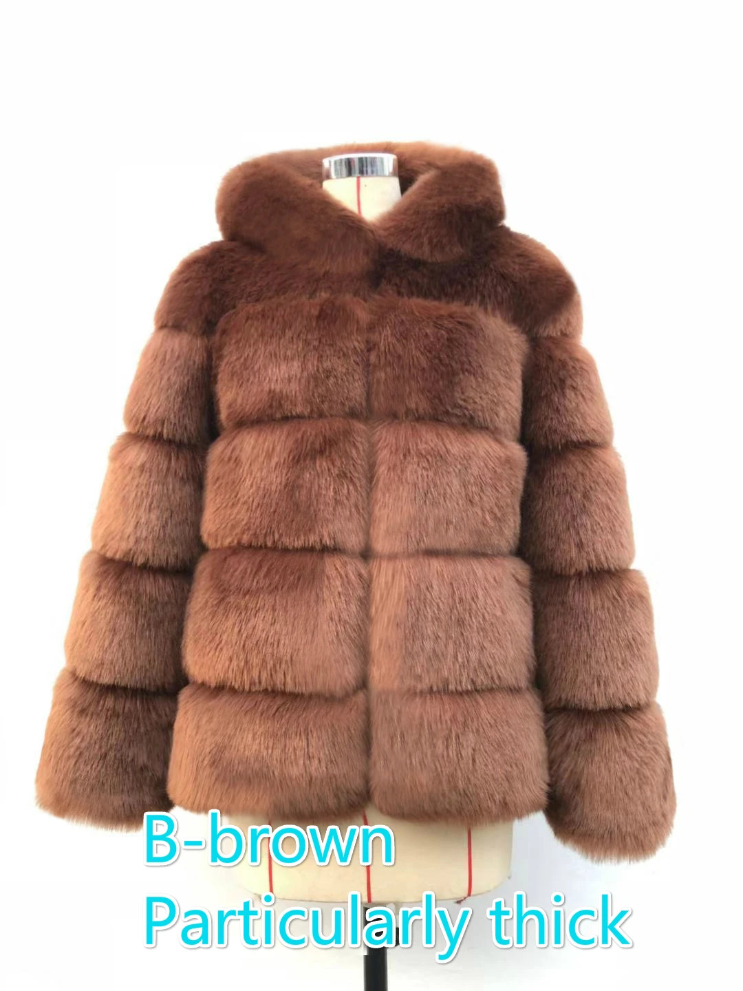 B-Brown Женское модное плюшевое пальто размера плюс S-5XL, зимние плотные теплые пушистые куртки, женская верхняя одежда из искусственного меха, длинное меховое теплое пальто с капюшоном - Цвет: B-Brown