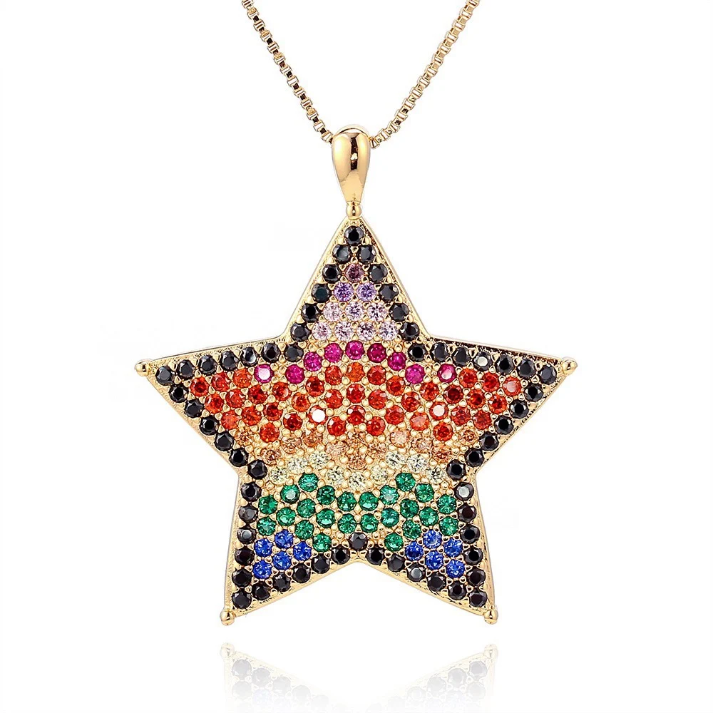 Ожерелье с подвеской ручной работы классическое медное ожерелье в виде звезды винтажное Стильное женское