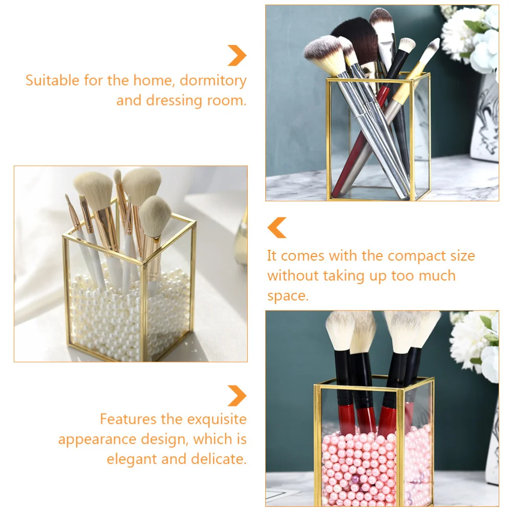 

1pc Exquisite Cosmetics Brush Organizing Bucket Makeup Brush Bucket (Golden)