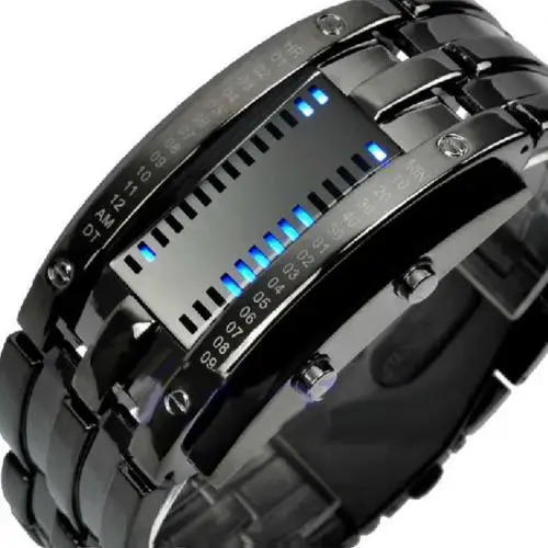 Woman Black Future technology Binary модные часы для пары мужские и женские Креативные Часы из нержавеющей стали светодиодный браслет наручные часы спортивные часы - Цвет: Woman Black