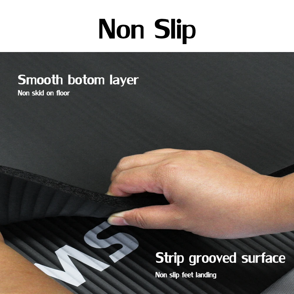 Большой коврик для фитнеса & йога XL 90 см шириной мягкий йоги каучук NBR 15 мм занятий