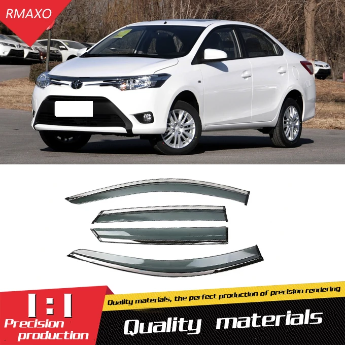 

For Toyota vios 2013-2017 Plastic Window Visor Vent Shades Sun Rain Deflector Guard For Toyota vios Auto Accessories 4PCS/SET