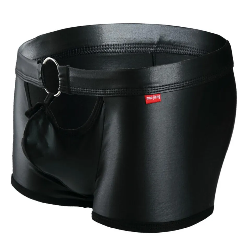 Металлическое кольцо Для мужчин s сексуальные трусы боксеры с багажник чехол