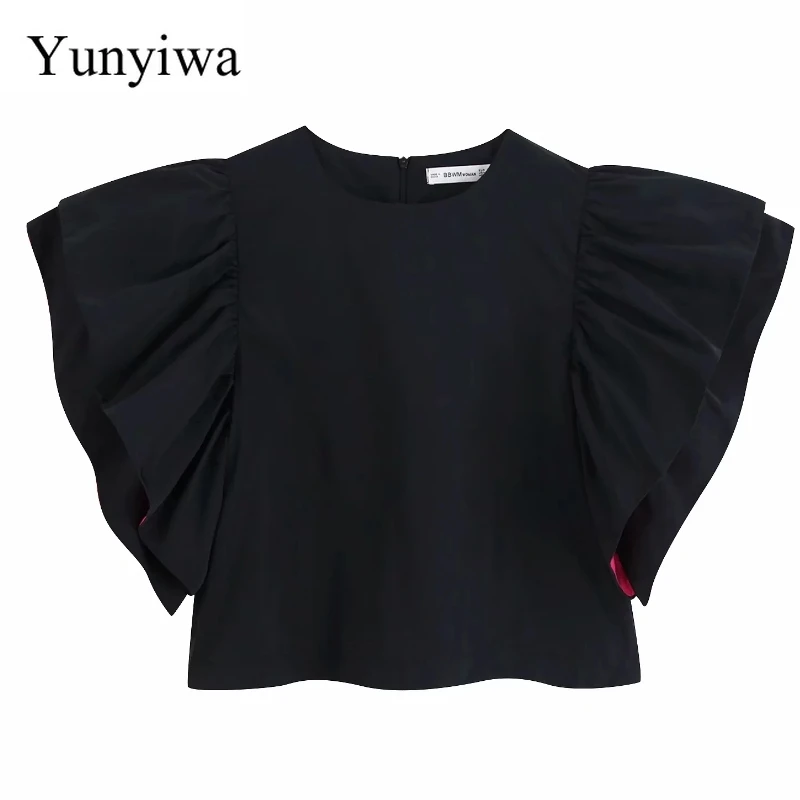 2020 Осенняя женская обувь с круглым вырезом и расклешенными рукавами