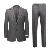 brand wool luxury men suits for winter wedding groom tuxedo high quality 2 piecejacketpant business formal male fashion set