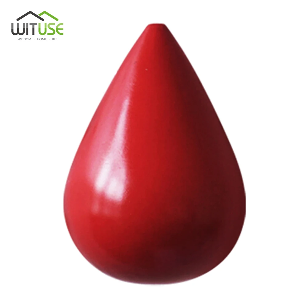 Red Water drop 3D настенный крючок для ключей, стойка для ключей, олень, голова животного, рога, смола, для дома, подвесная одежда, шляпа, вешалки для шарфа, украшение для дома, гостиной - Цвет: Red Water drop
