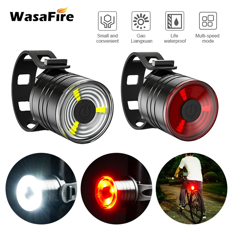 

WasaFire LED Bike Lights Bicycle Rear Light 3 Modes MTB Road Bike Taillight Waterproof Safety Warning Cycling Front Tail Lamp