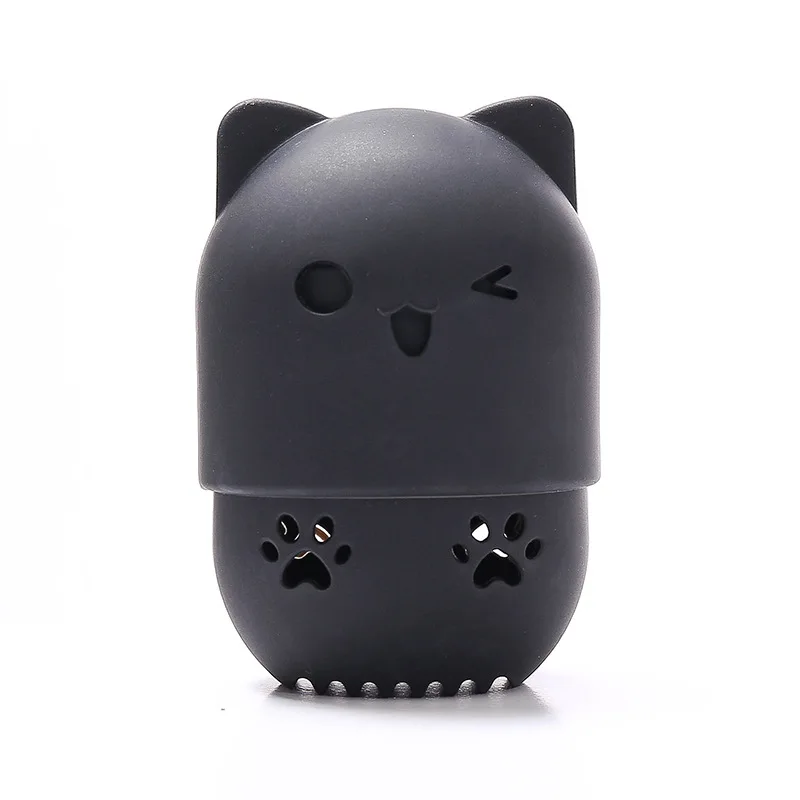 Силиконовая Косметическая пудра для лица слоеная квадратная губка кошка косметическая пудра спонж для макияжа держатель спонж для макияжа яйцо сушильный чехол Портативный мягкий