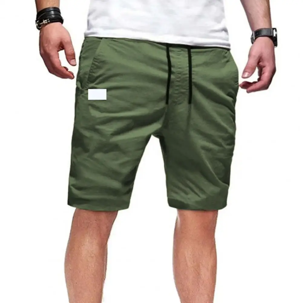 

Men Solid Color Knee Length Straight Wide Leg Multi Pockets Cargo Shorts Streetwear for Training Men's slim quick-drying shorts